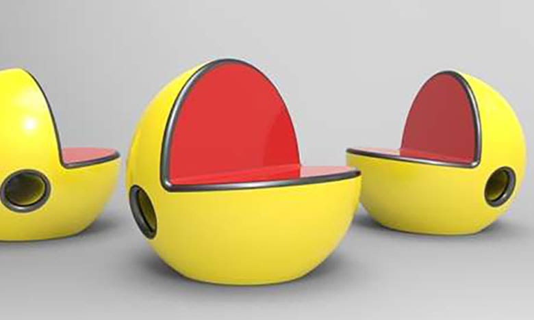 Cadeiras inspiradas no famoso game Pac Man